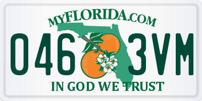 FL license plate 0463VM