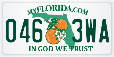 FL license plate 0463WA