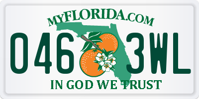FL license plate 0463WL