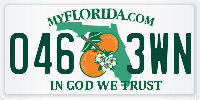 FL license plate 0463WN