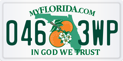 FL license plate 0463WP