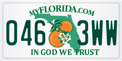 FL license plate 0463WW