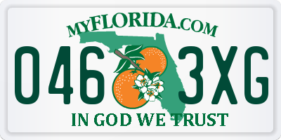 FL license plate 0463XG