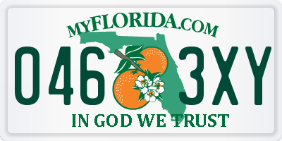 FL license plate 0463XY