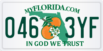 FL license plate 0463YF