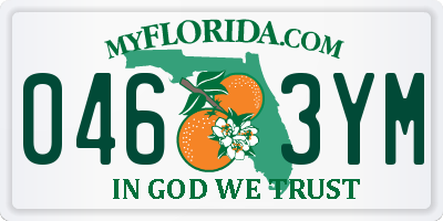 FL license plate 0463YM