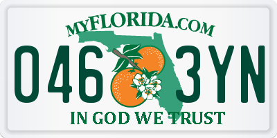 FL license plate 0463YN