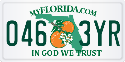 FL license plate 0463YR
