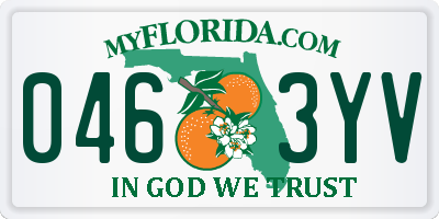 FL license plate 0463YV