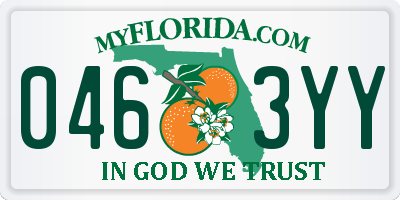 FL license plate 0463YY