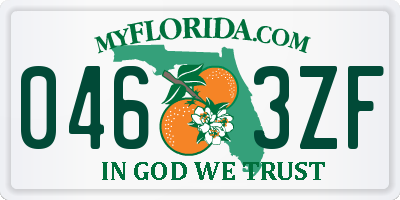 FL license plate 0463ZF
