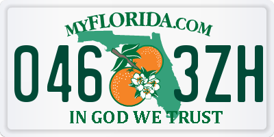 FL license plate 0463ZH