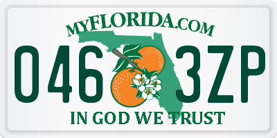 FL license plate 0463ZP