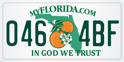 FL license plate 0464BF