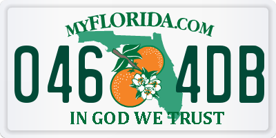 FL license plate 0464DB