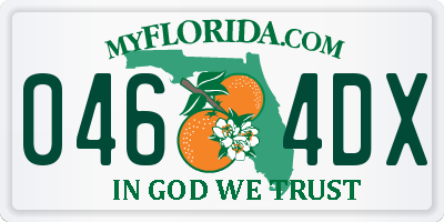 FL license plate 0464DX
