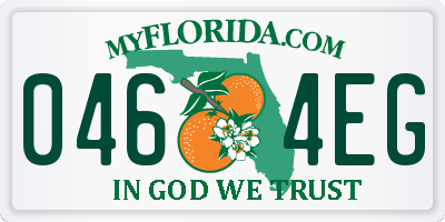 FL license plate 0464EG