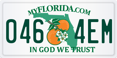 FL license plate 0464EM
