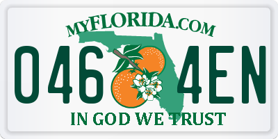 FL license plate 0464EN