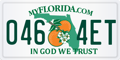 FL license plate 0464ET