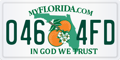 FL license plate 0464FD