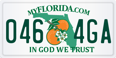 FL license plate 0464GA