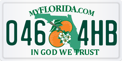 FL license plate 0464HB