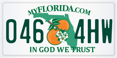 FL license plate 0464HW