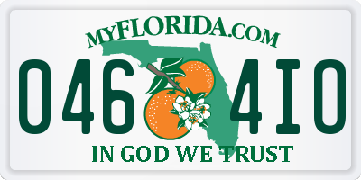 FL license plate 0464IO