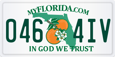FL license plate 0464IV