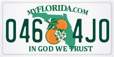 FL license plate 0464JO