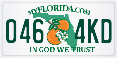 FL license plate 0464KD