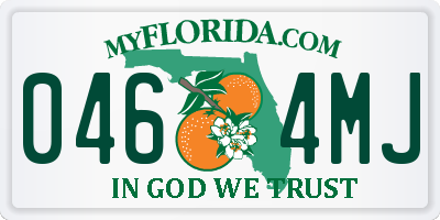 FL license plate 0464MJ