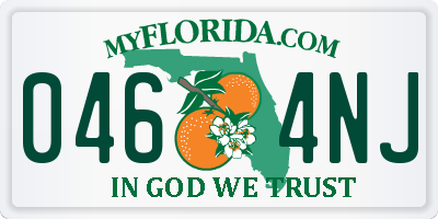 FL license plate 0464NJ