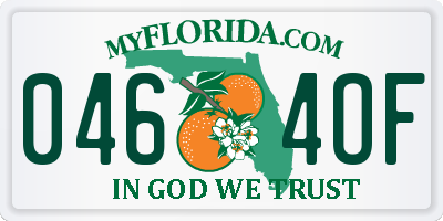 FL license plate 0464OF