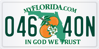 FL license plate 0464ON