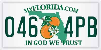 FL license plate 0464PB