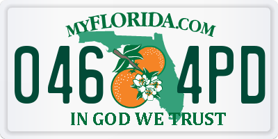FL license plate 0464PD
