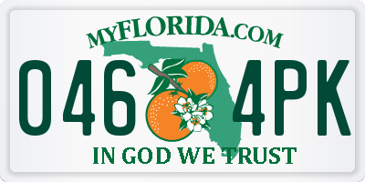 FL license plate 0464PK