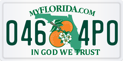 FL license plate 0464PO