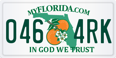 FL license plate 0464RK