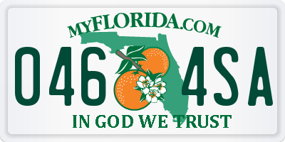 FL license plate 0464SA