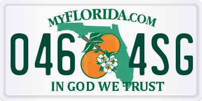 FL license plate 0464SG