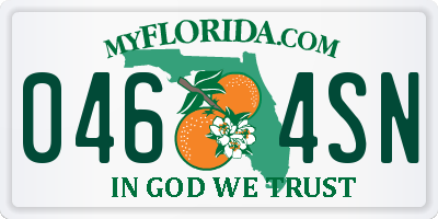 FL license plate 0464SN