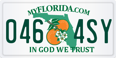 FL license plate 0464SY