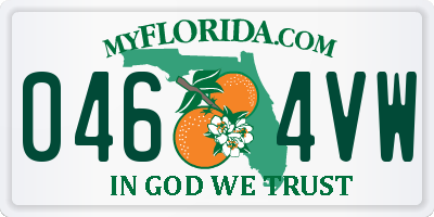 FL license plate 0464VW