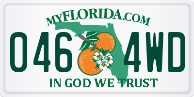 FL license plate 0464WD