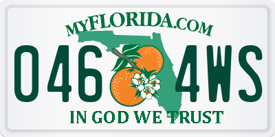 FL license plate 0464WS