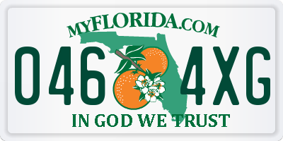 FL license plate 0464XG