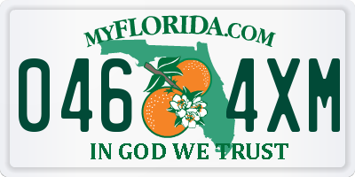 FL license plate 0464XM